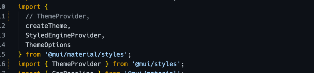 ThemeProvider from @mui/styles